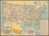 Mapa pictórico de los Estados Unidos de América: mostrando las riquezas regionales principales, productos y topografía. - Main View Thumbnail