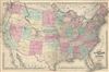 1871 Walling and Gray Map of the United States
