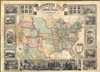 1855 Bridgman and Fanning Wall Map of the United States