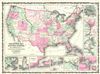 1863 Johnson Military Map of the United States