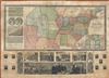 1841 Phelps and Ensign Wall Map of the United States