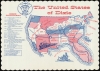 1966 Placemat Map of the United States in the Eyes of a Southerner
