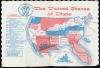 1966 Placemat Map of the United States in the Eyes of a Southerner w/letter
