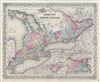 1856 Colton Map of Upper Canada or Ontario, Canada