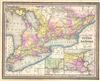 1854 Mitchell Map of Ontario, Upper Canada or Canada West