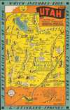 1940 Lindgren Pictorial Puzzle Map of Utah