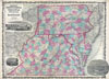 1862 Johnson Map of Virginia, Maryland, Delaware and Pennsylvania