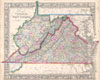 1864 Mitchell Map of Virginia, West Virginia, and Maryland