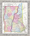1862 Mitchell's Map of Vermont and New Hampshire