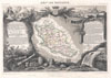 1852 Levasseur Map of the Department De Vaucluse, France
