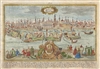 1725 Engelbrecht Map and View of Venice, Italy