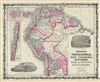 1863 Johnson Map of Venezuela, Peru, Bolivia, Columbia and Ecuador