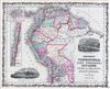 1861 Johnson Map of Venezuela, Colombia, Ecuador, Peru, Bolivia, Chile, Guiana