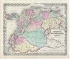 1856 Colton Map of Columbia, Venezuela and Ecuador