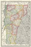 1888 Rand McNally Map of Vermont, United States