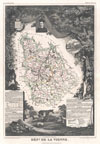 1852 Levasseur Map of the Department De La Vienne, France