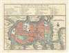 1752 Bellin Plan or Map of the City of Siam or Ayutthaya, Thailand