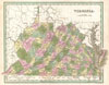 1838 Bradford Map of Virginia