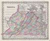 1856 Colton Map of Virginia