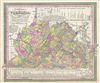 1846 Mitchell and Burroughs Map of Virginia with West Virginia (First Edition)