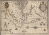 1590 White / De Bry map of the Virginia Colony