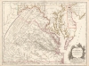 1793 Vaugondy / Fry / Jefferson Map of Virginia, Maryland and Delaware