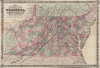 1871 Colton Pocket Map of Virginia and West Virginia
