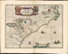 1638 / 1642 Blaeu Map of the American Coast from Virginia to Florida