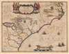 1644 Jansson Map of Carolina, Georgia, Florida, Virginia