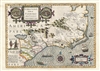 1606 Mercator Hondius Map of Florida, Carolina, and Virginia