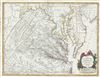 1755 Vaugonday Map of the Chesapeake Bay, Virginia, Maryland, and Delaware