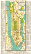 1948 Geographia City Plan or Map of Manhattan, New York City