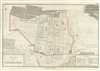 1854 Pharoah Map or Plan of the City of Vizianagaram, Andhra Pradesh, India