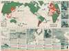 1942 Army Orientation Course Newsmap Map of the World