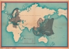 1945 Army Info Branch Newsmap Map of the Battle Fronts in Europe and Asia
