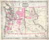 1864 Johnson Map of Washington, Oregon & Idaho ( Wyoming & Montana )