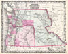 1862 Johnson Map of Washington and Oregon w/Idaho