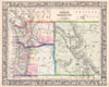 1864 Mitchell Map  of Washington, Oregon and Idaho