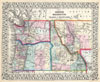 1867 Mitchell Map of Oregon, Washington, Idaho and Montana
