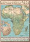 Justus Perthes' Wandkarte von Afrika zur Darstellung der Bodenbedeckung mit 8 Kärten zur Entdeckungsgeschichte und 14 Bildnissen berühmter Afrikaforscher. - Main View Thumbnail