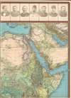 Justus Perthes' Wandkarte von Afrika zur Darstellung der Bodenbedeckung mit 8 Kärten zur Entdeckungsgeschichte und 14 Bildnissen berühmter Afrikaforscher. - Alternate View 3 Thumbnail