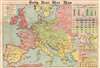 1914 Philip Map of Europe at the Outbreak of World War I