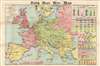 1914 Philip Map of Europe at the Outbreak of World War I