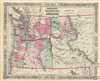 1866 Johnson Map of Washington, Oregon and Idaho
