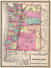 1872 Walling Map of Washington and Oregon