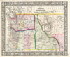 1866 Mitchell Map of Washington, Oregon, Idaho and Montana
