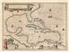 1640 Blaeu Map of the Caribbean Sea and the Gulf Coast