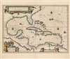 1640 Blaeu Map of the Caribbean Sea and the Gulf Coast