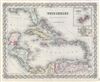 1856 Colton Map of West Indies