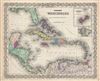 1884 Colton Map of the West Indies